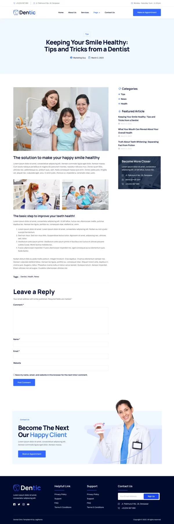 Dentic Dentista 01 - BIGsales Elementor para dentistas e clínicas dentárias - Image 3